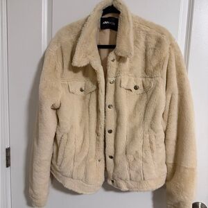 Cream Faux Fur Jacket